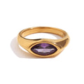 amethyst & sable luma marquise signet ring in 18k gold amethyst