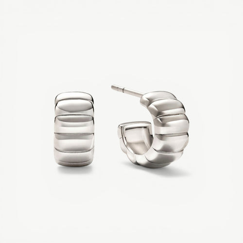 amethyst & sable aurea c-hoop earrings in silver