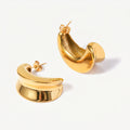 amethyst & sable aurea crescent hoop earrings in 18k gold