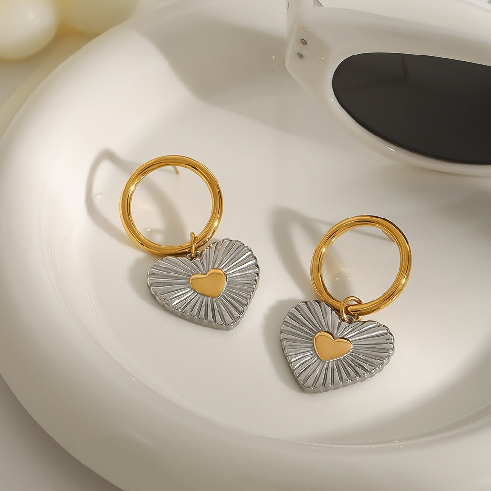 amethyst & sable aurea devotion earrings in mixed metal