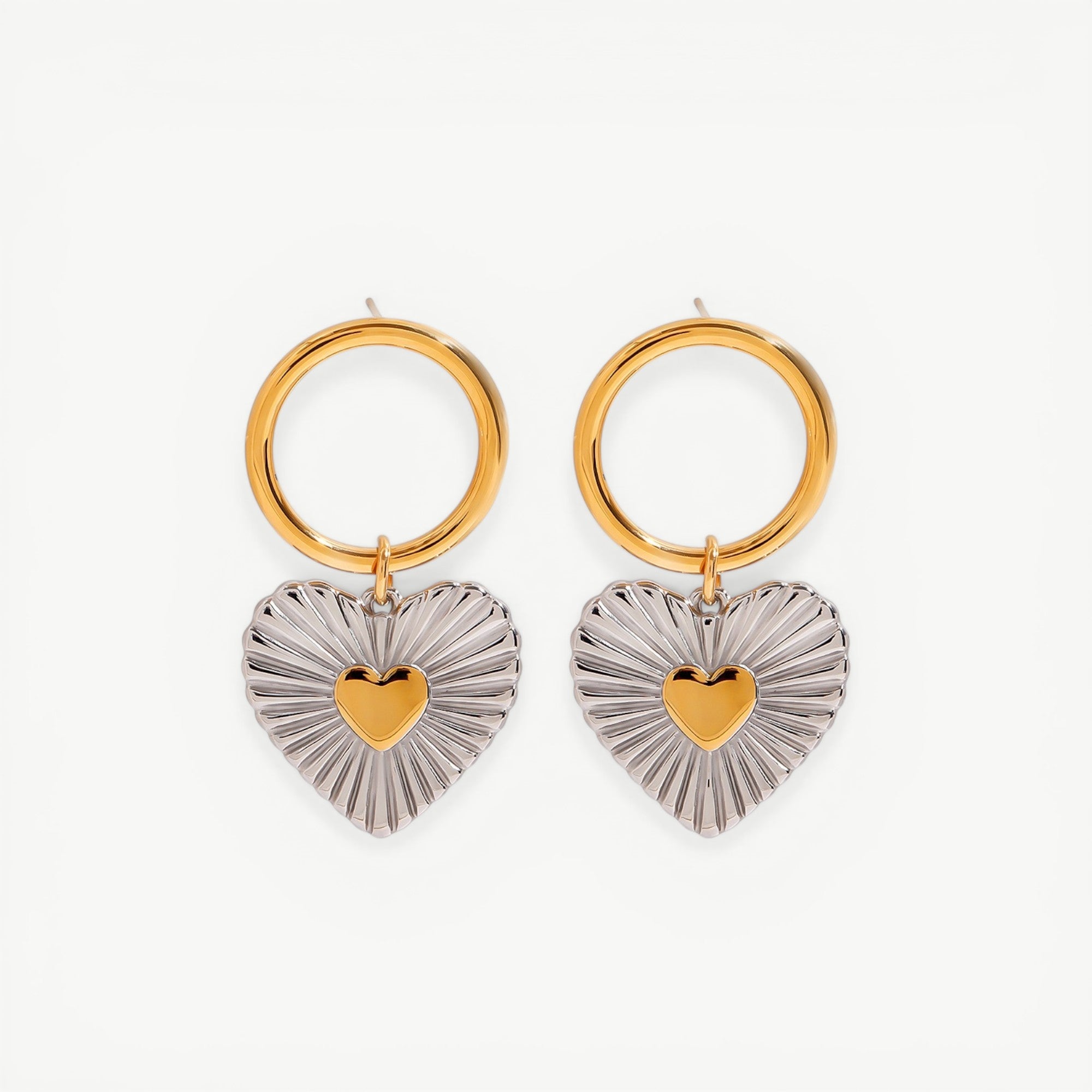 amethyst & sable aurea devotion earrings in 18k gold and stainless steel