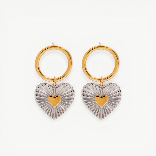 amethyst & sable aurea devotion earrings in 18k gold and stainless steel