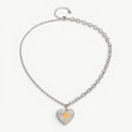 amethyst & sable aurea devotion necklace with silver and 18k gold heart pendant