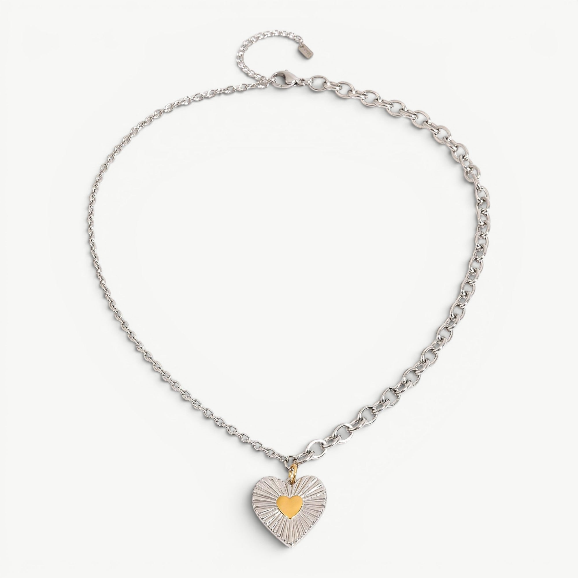 amethyst & sable aurea devotion necklace with silver and 18k gold heart pendant