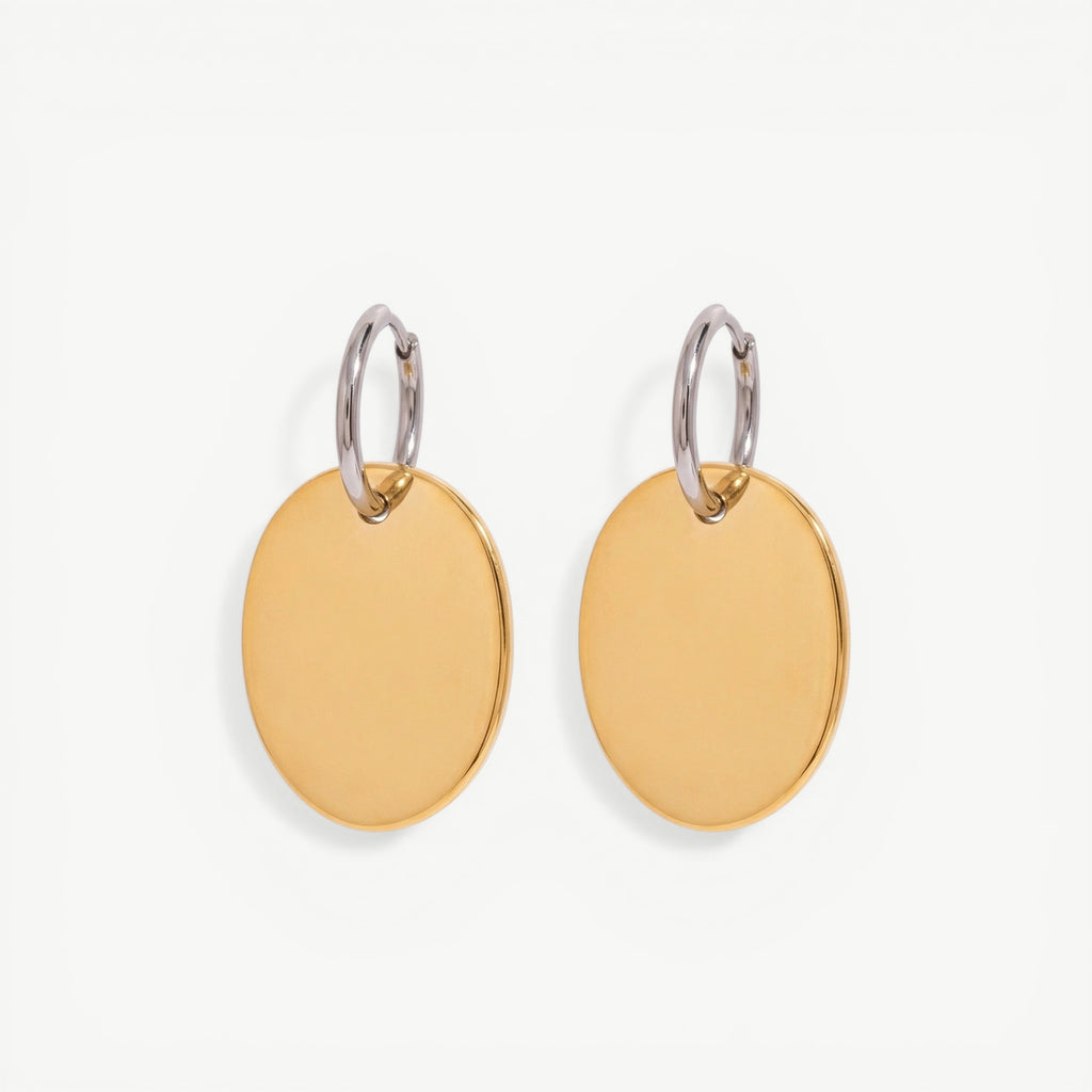 amethyst & sable aurea disc drop earrings in 18k gold