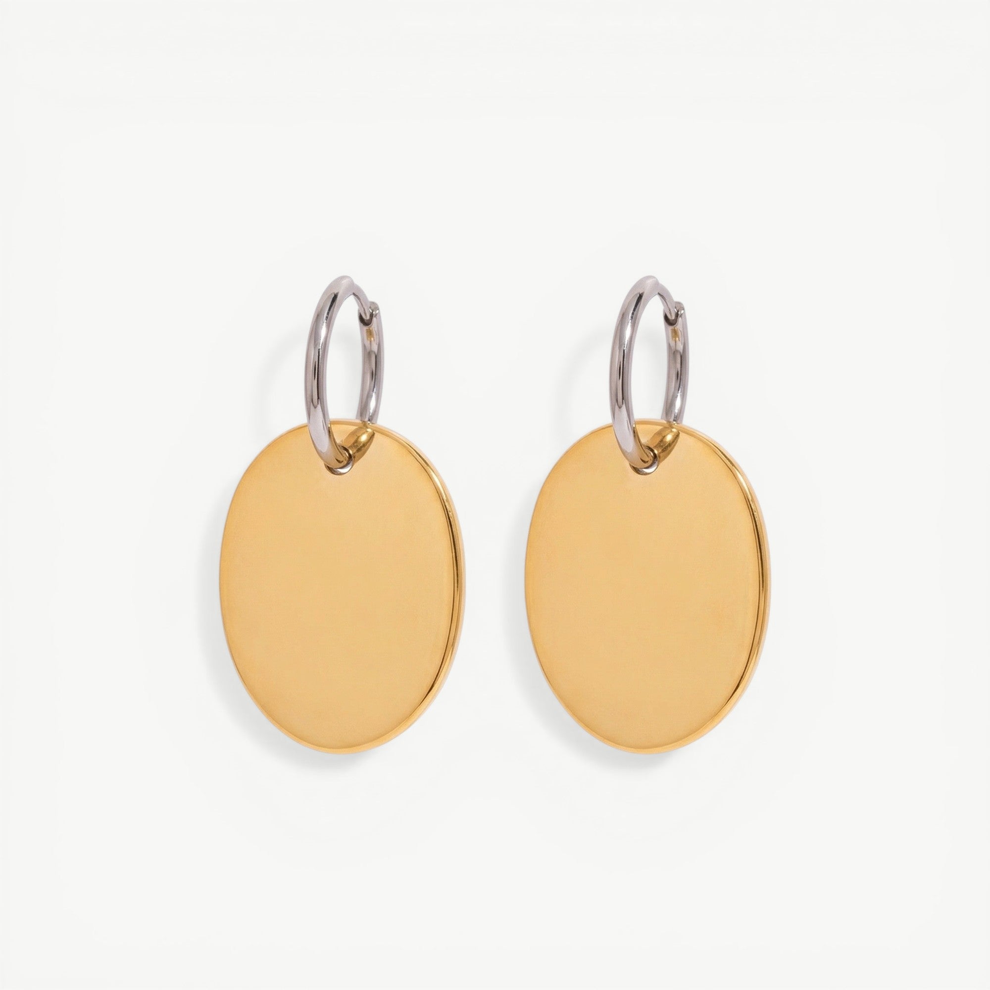 amethyst & sable aurea disc drop earrings in 18k gold