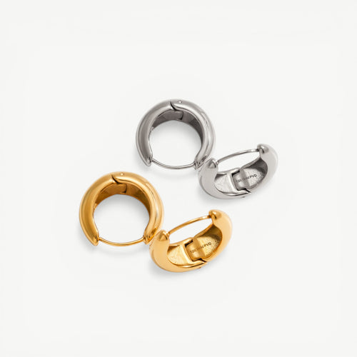 amethyst & sable aurea hoop earrings in 18k yellow and white gold