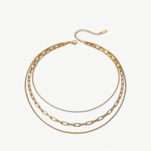 amethyst & sable aurea layered necklace in 18k gold