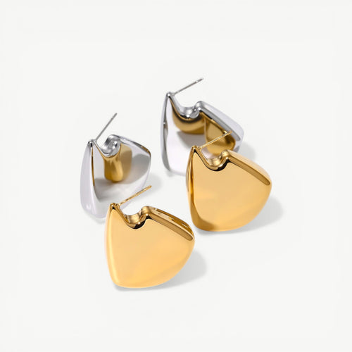 amethyst & sable aurea notch earrings in 18k gold and silver