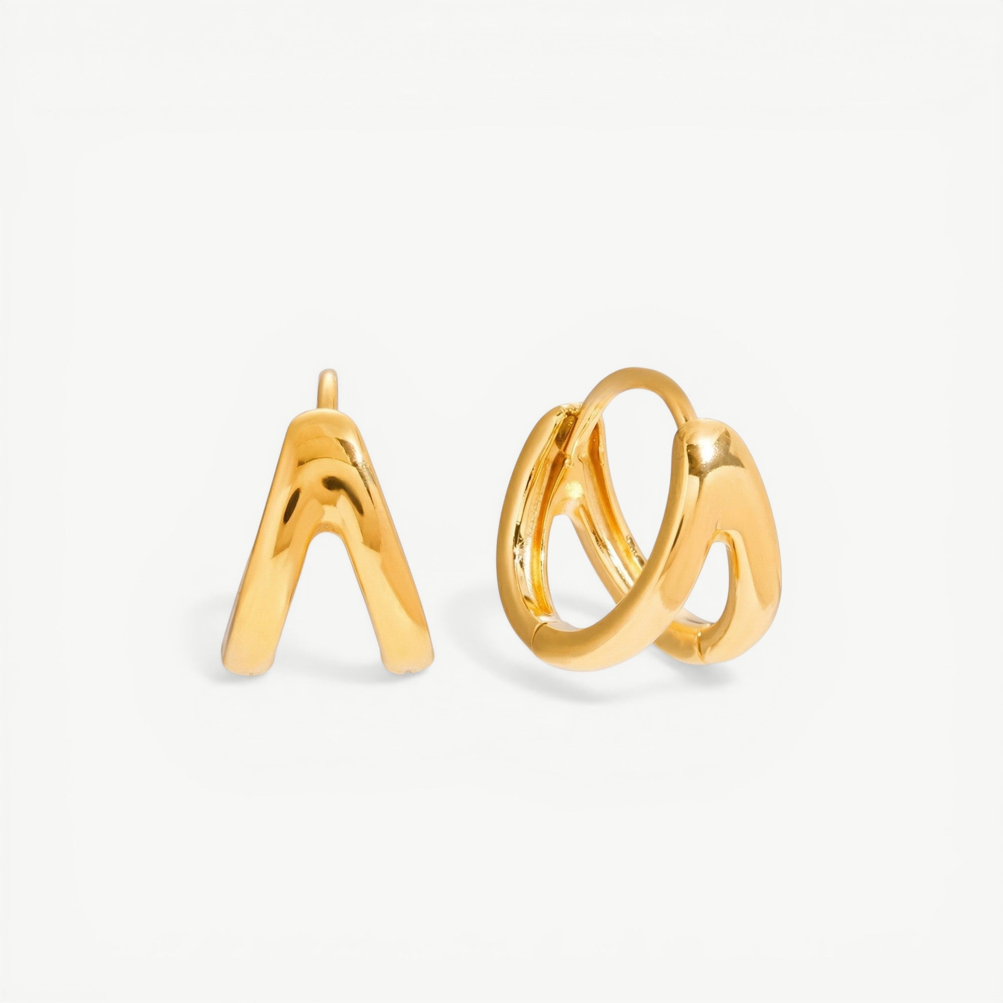 amethyst & sable aurea sculpted hoop earrings in 18k gold