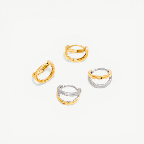 amethyst & sable aurea sculpted hoop earrings collection in 18k gold and mixed metal