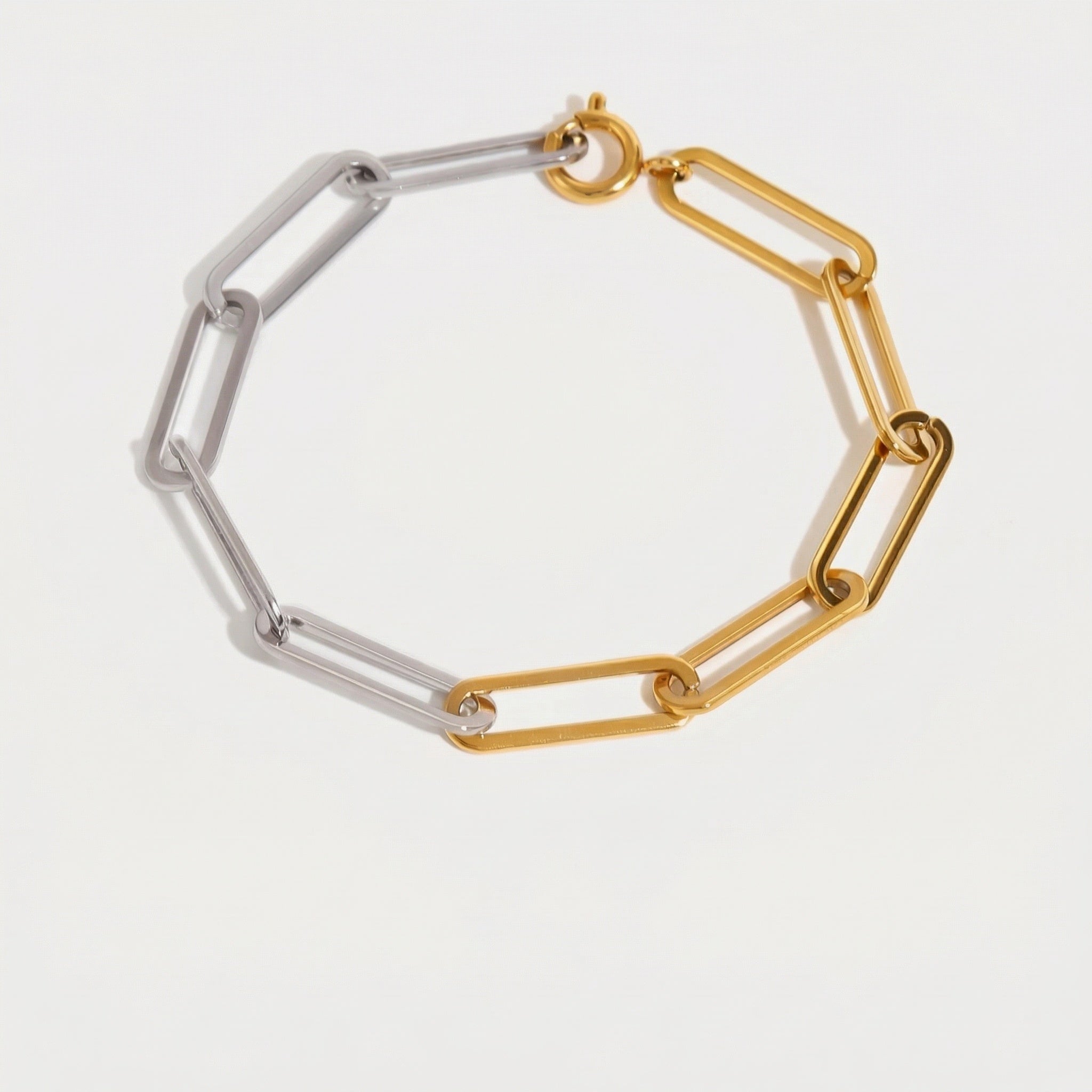 amethyst & sable axis cadence bracelet in 18k gold and stainless steel