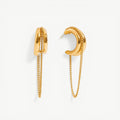 amethyst & sable axis chain duo earrings in 18k gold