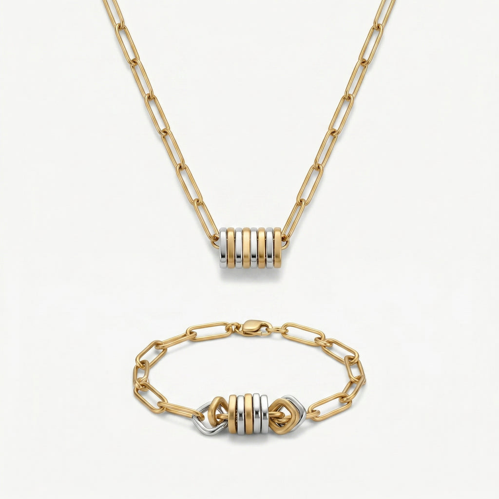 axis circuit set detail view in 18k gold mixed metal by amethyst & sable