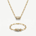 axis circuit set detail view in 18k gold mixed metal by amethyst & sable