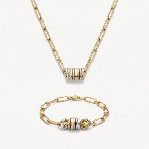 axis circuit set detail view in 18k gold mixed metal by amethyst & sable