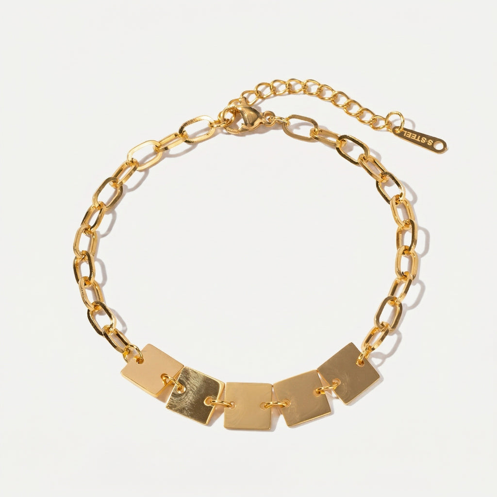 amethyst & sable axis facet bracelet in 18k gold