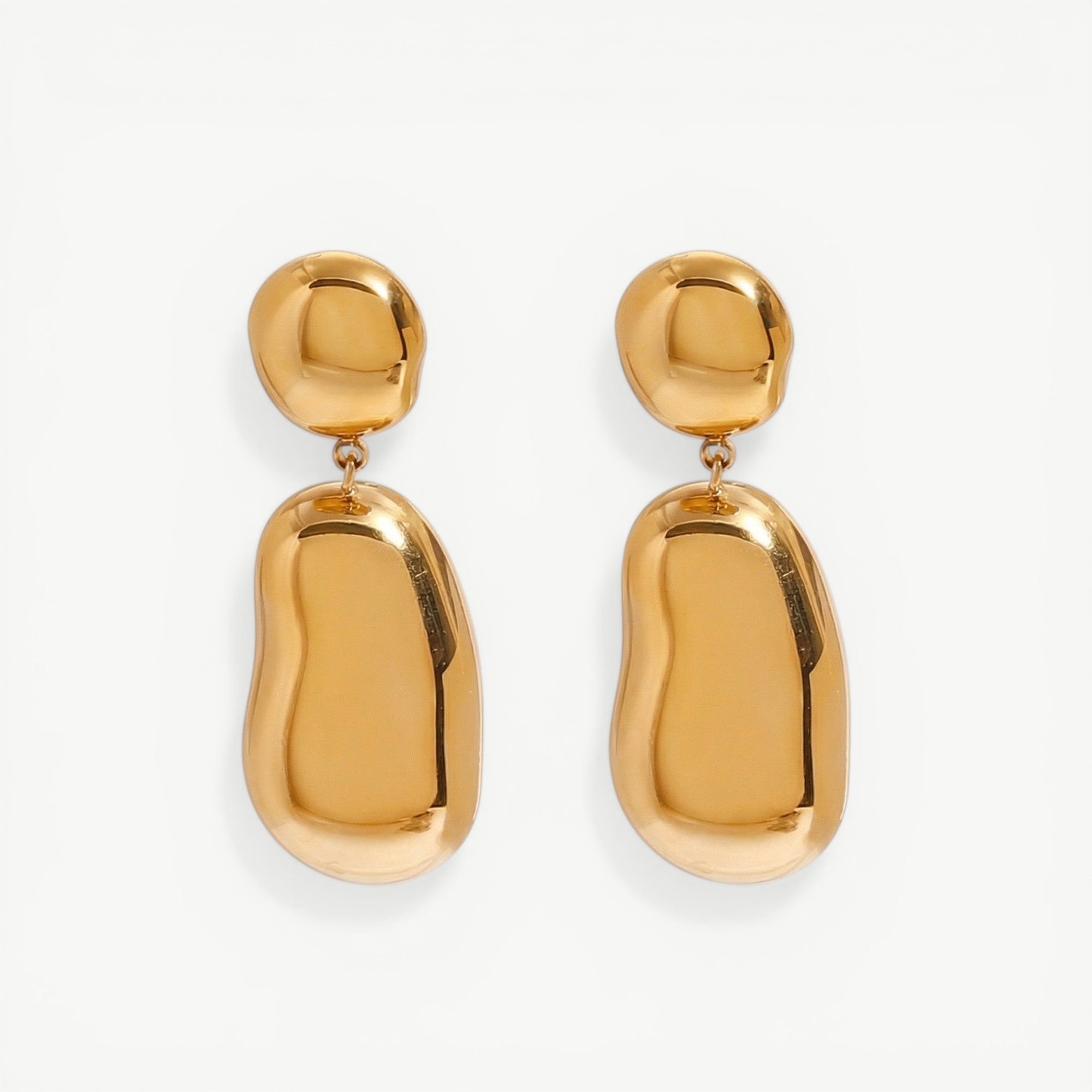 amethyst & sable axis form drop earrings in gold