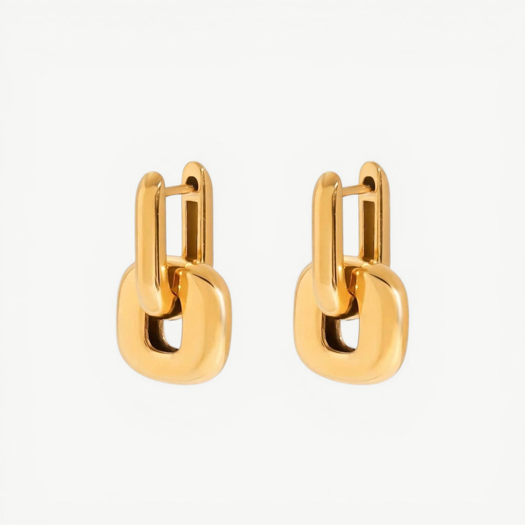 amethyst & sable axis frame earrings in 18k gold