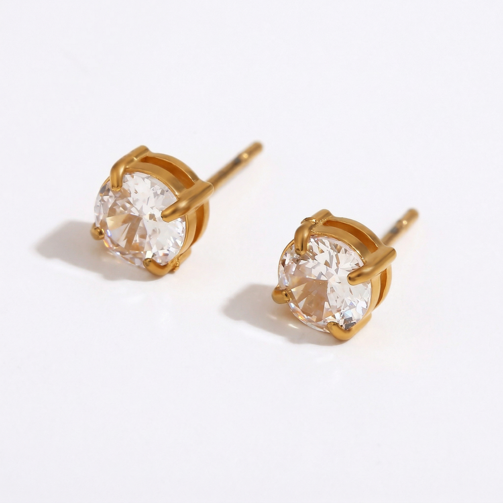amethyst & sable axis link earrings in 18k gold