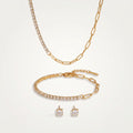 amethyst & sable axis link set in 18k gold
