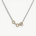 amethyst & sable axis mixed link necklace in 18k gold and stainless steel