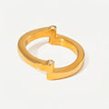amethyst & sable axis orbit ring in gold