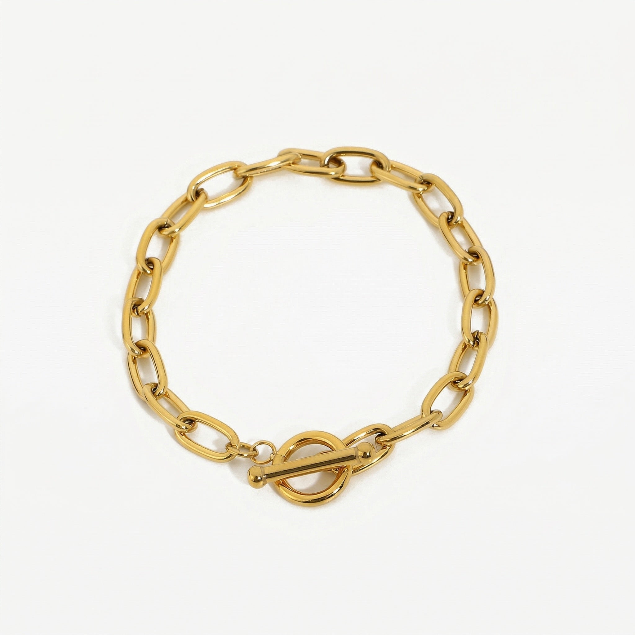 amethyst & sable axis trinity stack chain t-bar bracelet in 18k gold