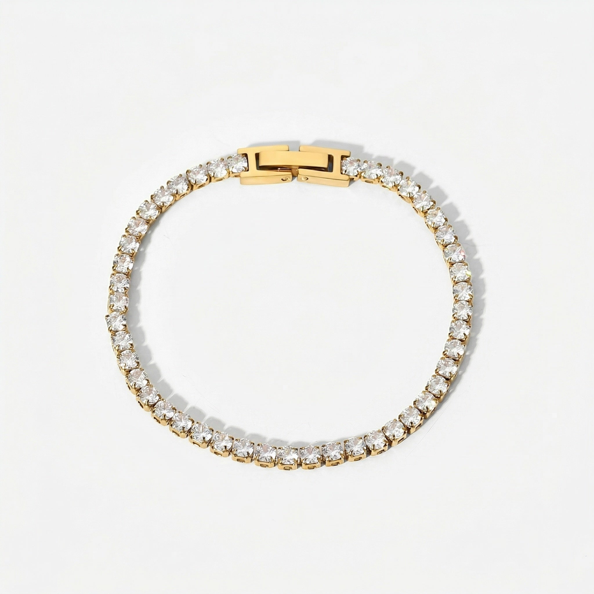 amethyst & sable axis trinity stack tennis bracelet in 18k gold