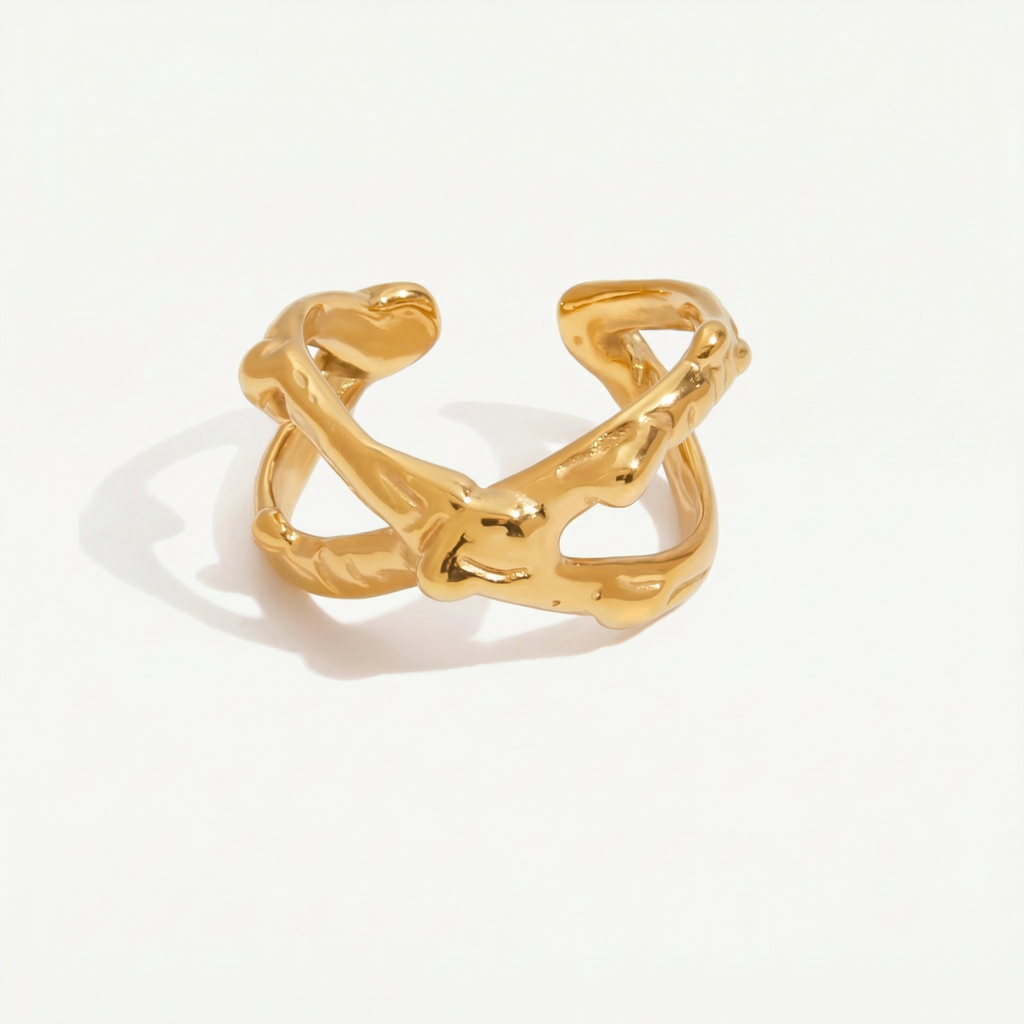 amethyst & sable calypso coral ring in 18k gold