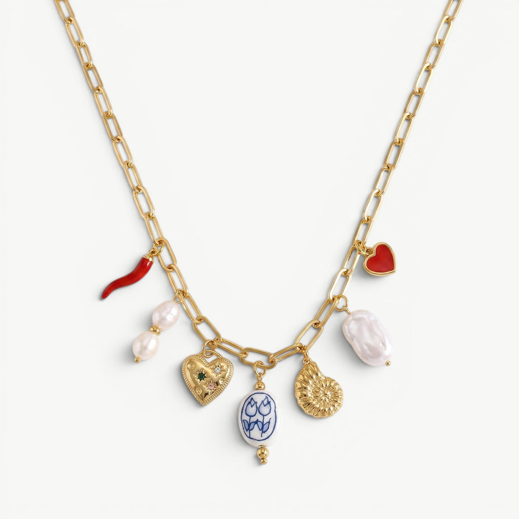 amethyst & sable calypso drift necklace in 18K gold 