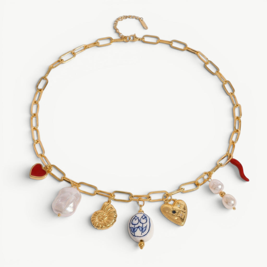 amethyst & sable calypso drift necklace in 18K gold 