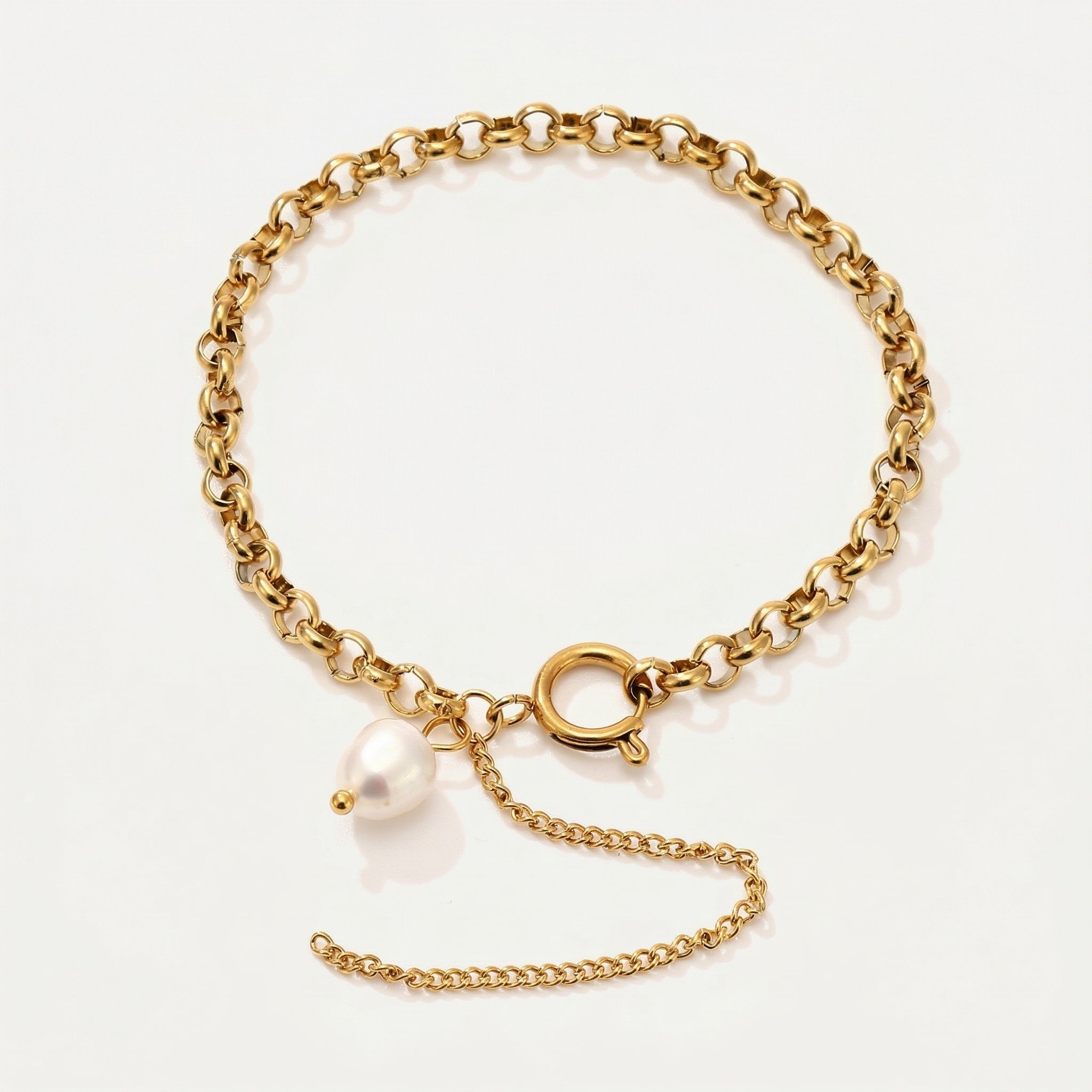 amethyst & sable calypso marina pearl chain bracelet in 18k gold