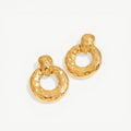 amethyst & sable calypso textured earrings in 18k gold
