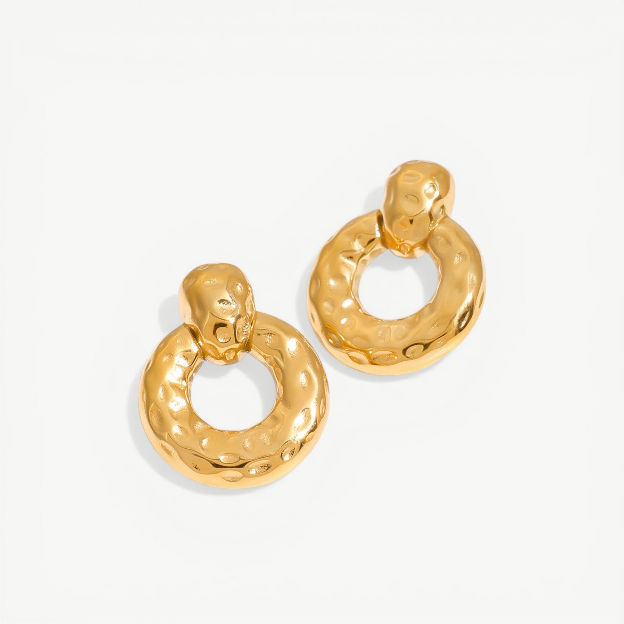 amethyst & sable calypso textured earrings in 18k gold
