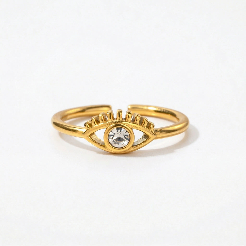 amethyst & sable luma beacon ring in 18k gold