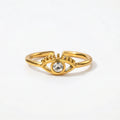 amethyst & sable luma beacon ring in 18k gold