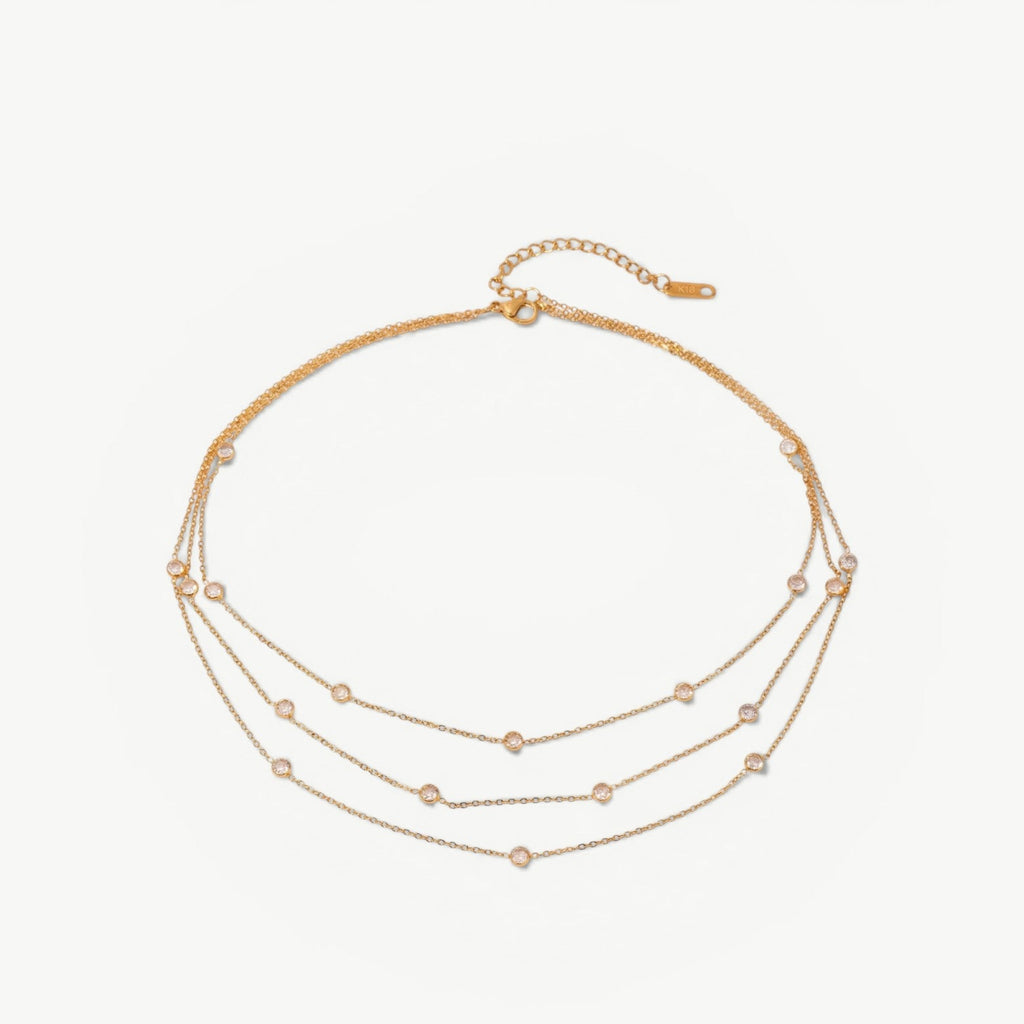 amethyst & sable luma cascade necklace in 18k gold