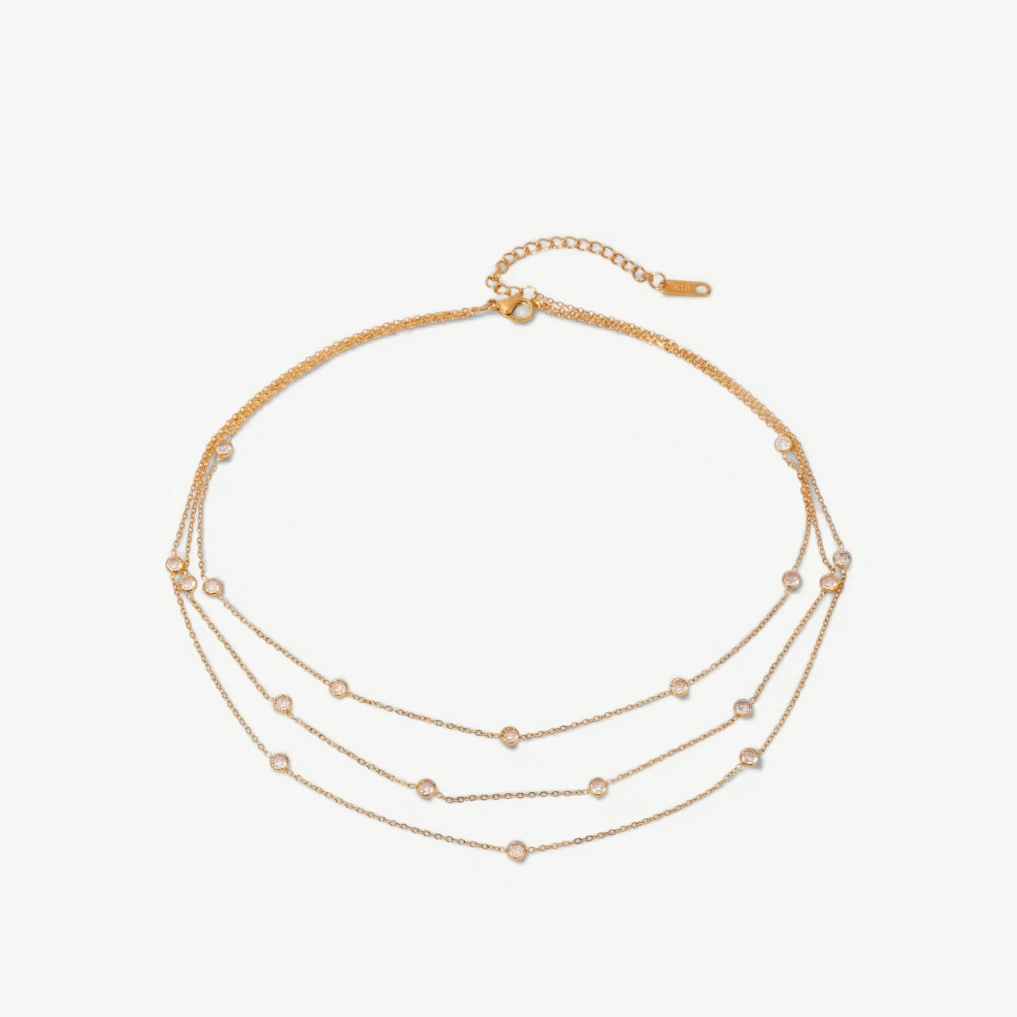 amethyst & sable luma cascade necklace in 18k gold
