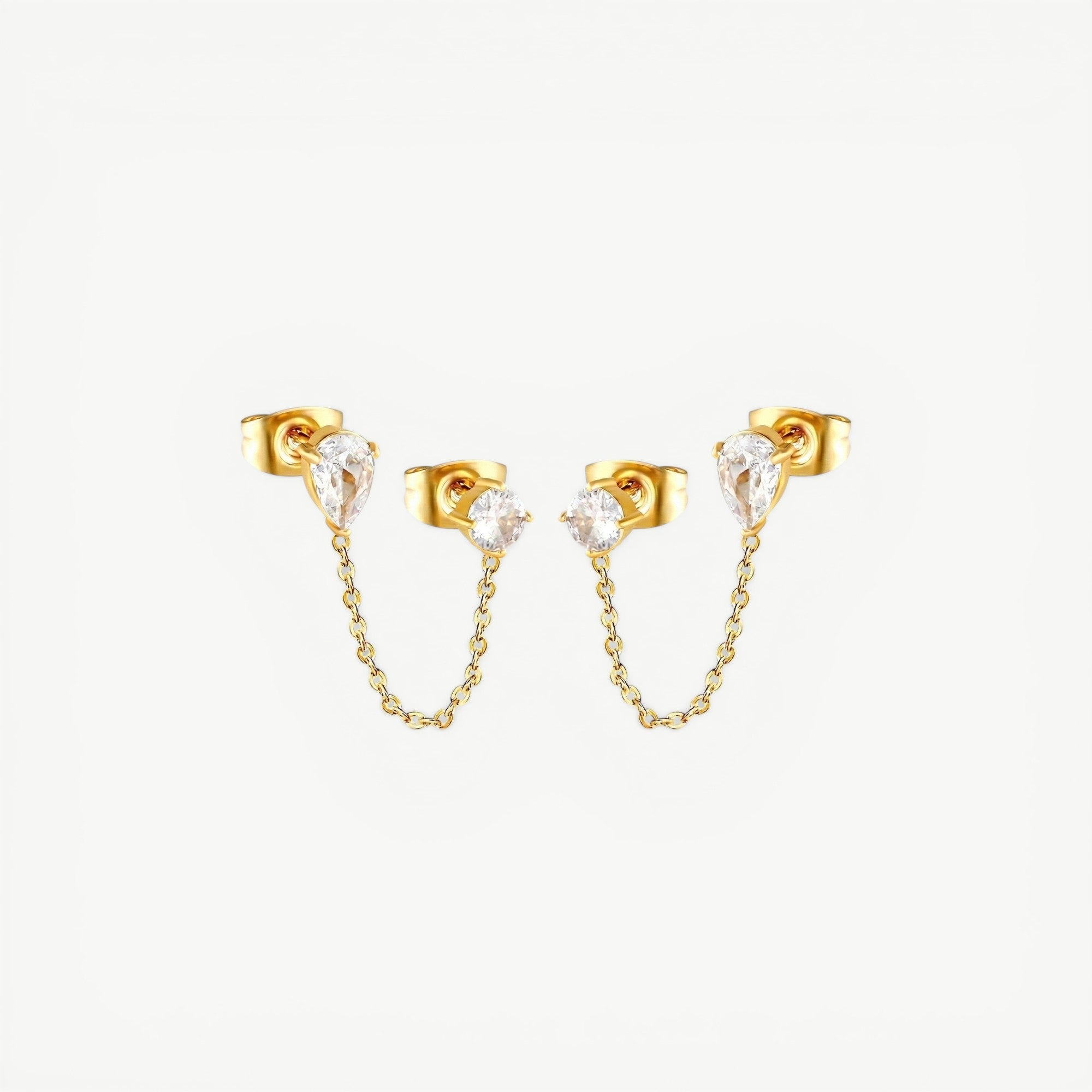 amethyst & sable luma chain teardrop earrings in 18k gold