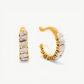 amethyst & sable luma ear cuffs in 18k gold with cubic zirconia crystal stones