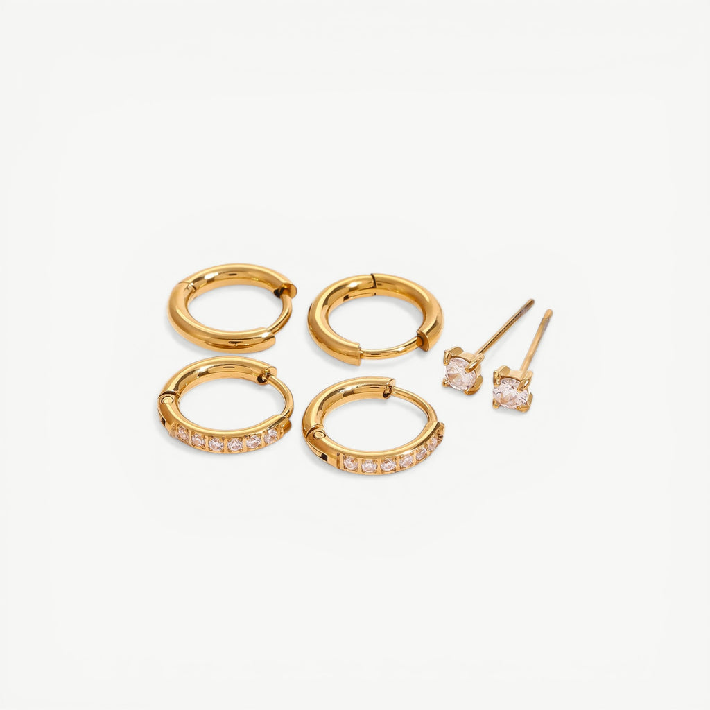 amethyst & sable luma ear stack set in 18k gold
