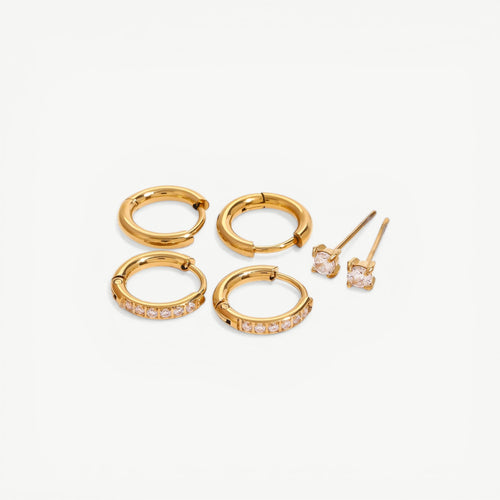 amethyst & sable luma ear stack set in 18k gold