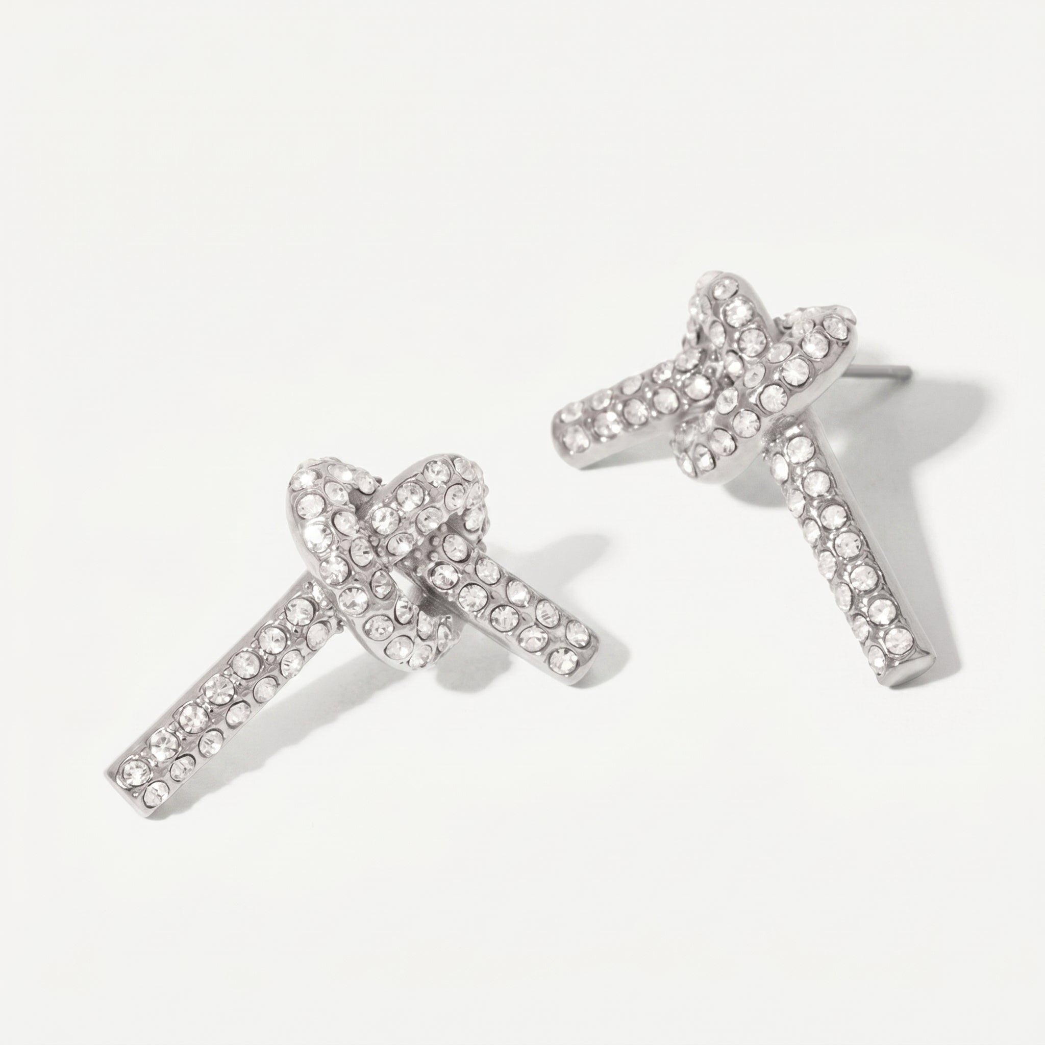 amethyst & sable luma knot earrings in silver
