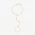 amethyst & sable luma meridian hand chain in 18k gold