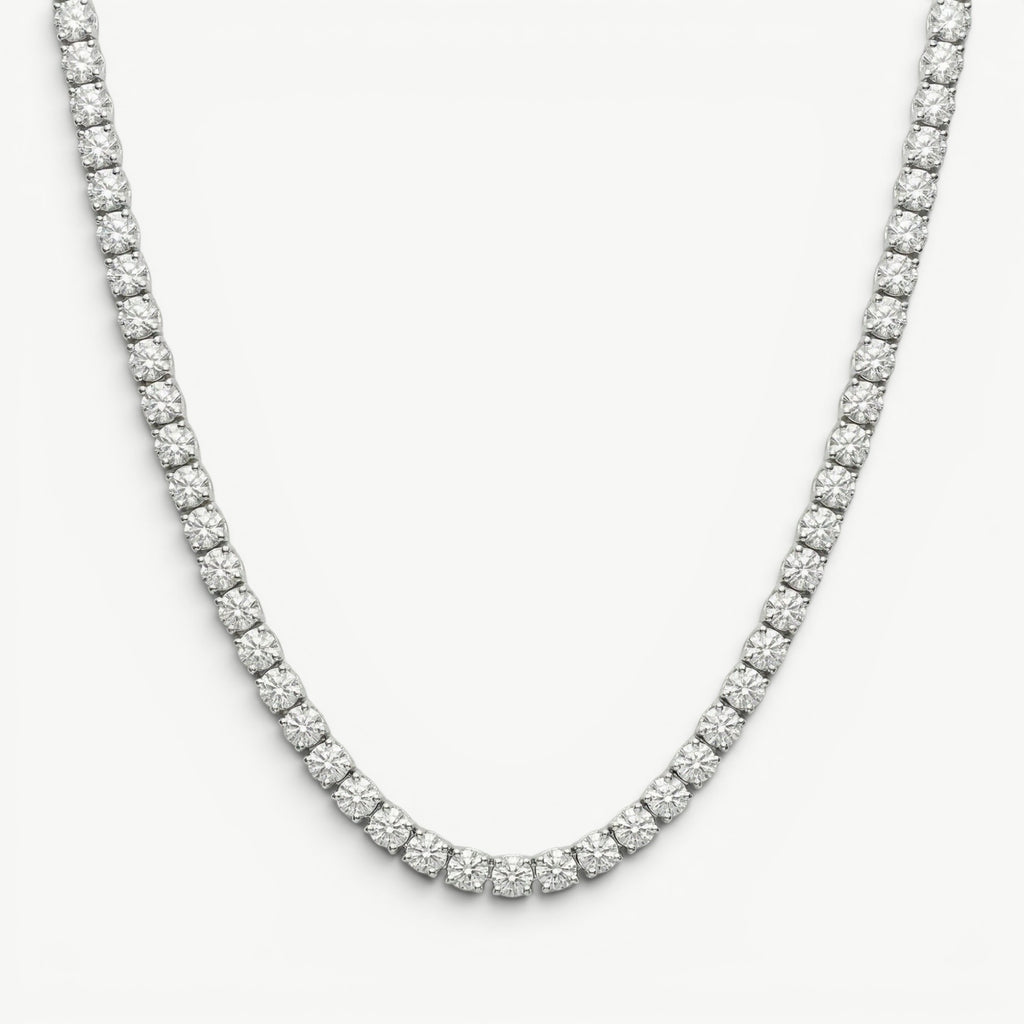 amethyst & sable luma tennis necklace with cubic zirconia crystals