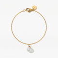 amethyst & sable selene pearl drop bracelet in gold