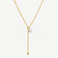 Selene Pearl Lariat Necklace