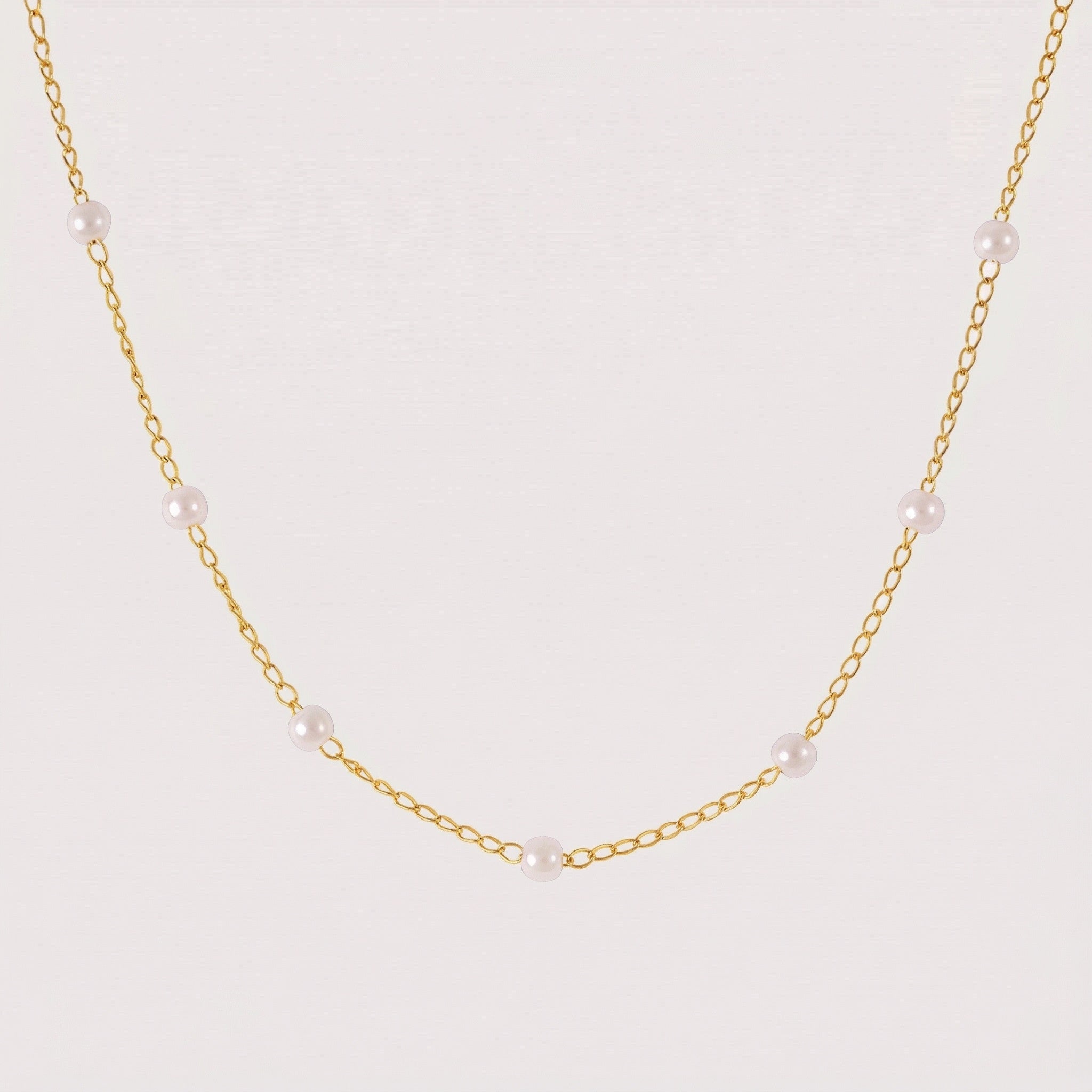 amethyst & sable selene pearl strand necklace in 18K gold