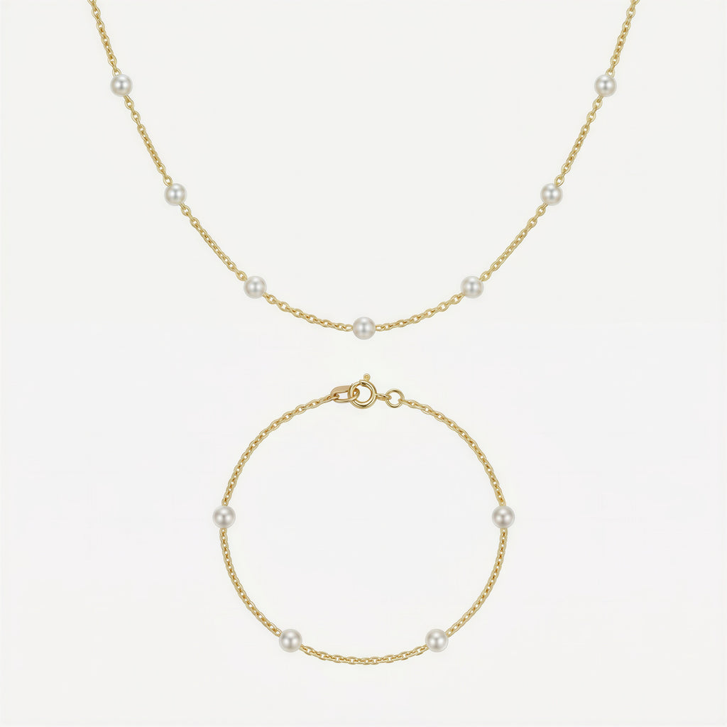amethyst & sable selene pearl strand set in 18K gold